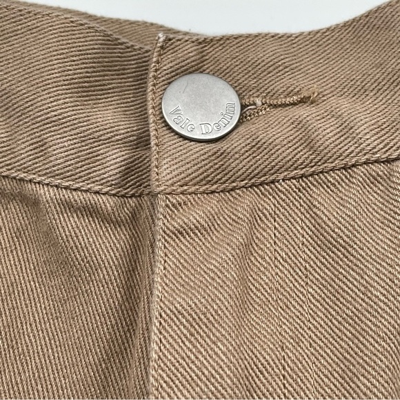 Vale Denim Classic High Rise Cropped Jeans raw hem Size 6 US Beige Brown - Picture 4 of 8
